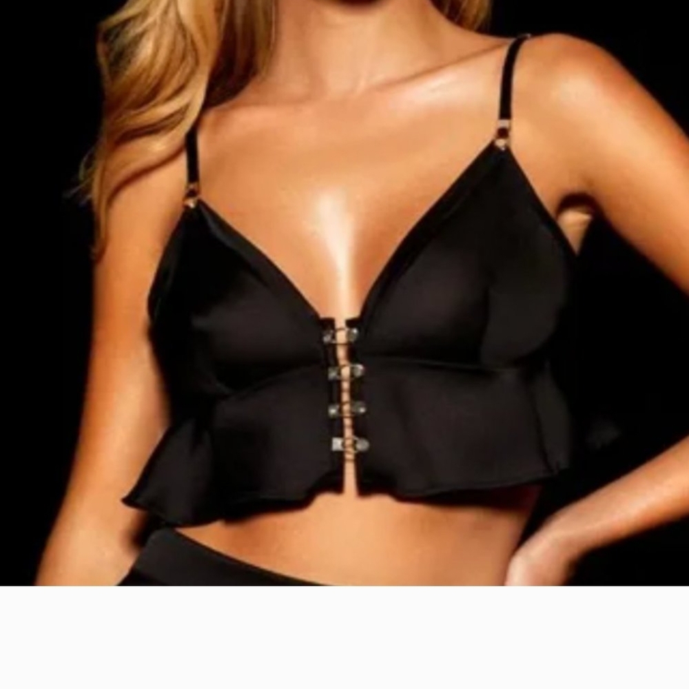 Honey Birdette Black Strappy Lingerie Set Rare Piece